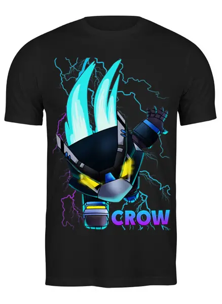 Заказать мужскую футболку в Москве. Футболка классическая Brawl Stars CROW от vista12761@rambler.ru - готовые дизайны и нанесение принтов.