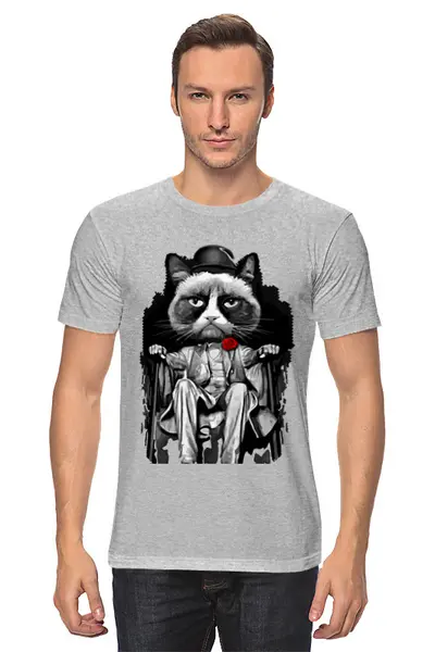Заказать мужскую футболку в Москве. Футболка классическая Кот (Cat) от Sheriff - готовые дизайны и нанесение принтов.