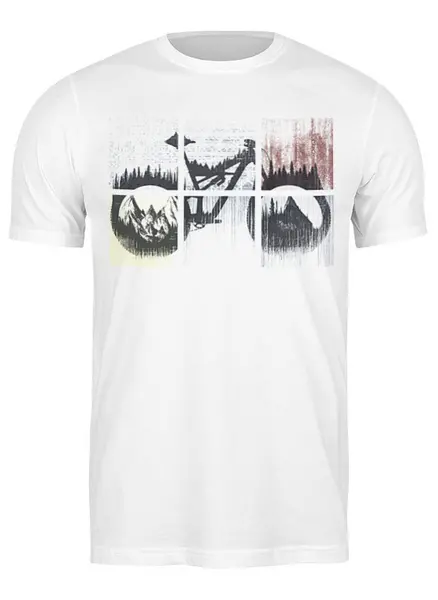 Заказать мужскую футболку в Москве. Футболка классическая Mountain Bike от oneredfoxstore@gmail.com - готовые дизайны и нанесение принтов.