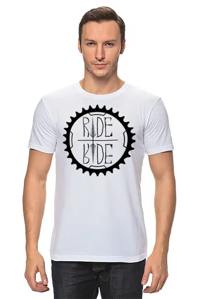 Заказать мужскую футболку в Москве. Футболка классическая Mountain Bike от oneredfoxstore@gmail.com - готовые дизайны и нанесение принтов.