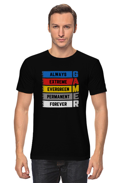 Заказать мужскую футболку в Москве. Футболка классическая "ГЕЙМЕР" от cooldesign  - готовые дизайны и нанесение принтов.