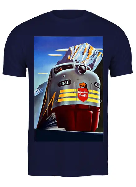 Заказать мужскую футболку в Москве. Футболка классическая Ретро поезд  от T-shirt print  - готовые дизайны и нанесение принтов.