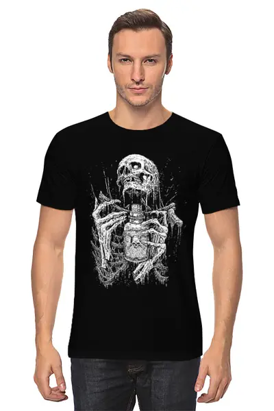 Заказать мужскую футболку в Москве. Футболка классическая SkullDeath от balden - готовые дизайны и нанесение принтов.