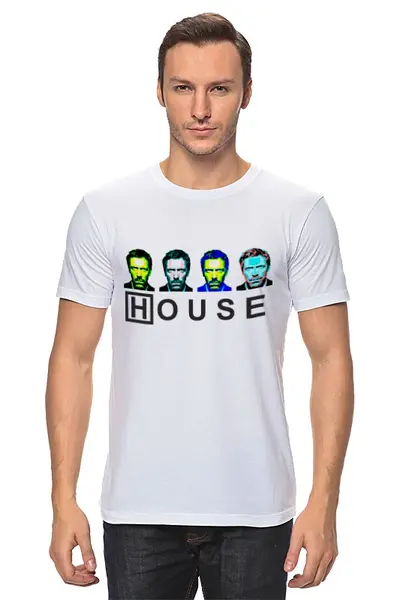 Заказать мужскую футболку в Москве. Футболка классическая Dr. House_3 от panopticum - готовые дизайны и нанесение принтов.