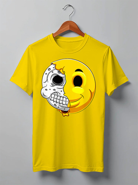 Заказать мужскую футболку в Москве. Футболка классическая Skull Smile от balden - готовые дизайны и нанесение принтов.
