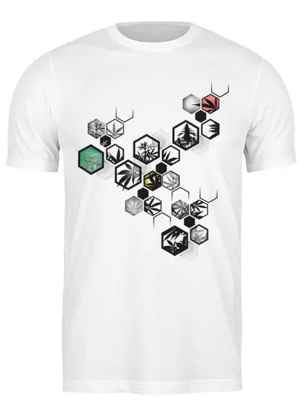 Заказать мужскую футболку в Москве. Футболка классическая  Original Weed Hexagon от oneredfoxstore@gmail.com - готовые дизайны и нанесение принтов.