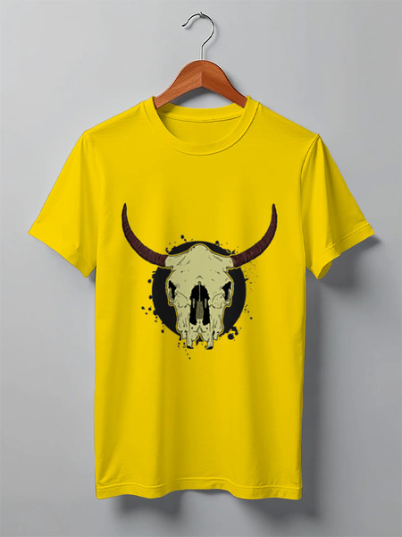 Заказать мужскую футболку в Москве. Футболка классическая Skull Bull от denis01001 - готовые дизайны и нанесение принтов.