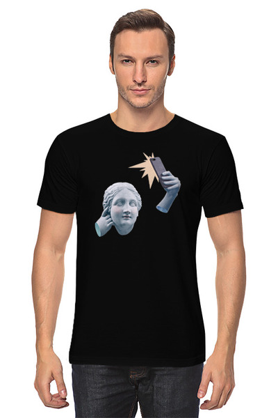 Заказать мужскую футболку в Москве. Футболка классическая "СЕЛФИ" от cooldesign  - готовые дизайны и нанесение принтов.