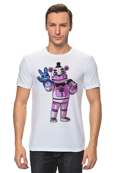 Заказать мужскую футболку в Москве. Футболка классическая Five Nights at Freddy’s от weeert - готовые дизайны и нанесение принтов.