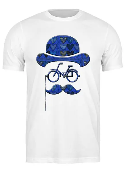 Заказать мужскую футболку в Москве. Футболка классическая Влюбленный велосипедист от Pinky-Winky - готовые дизайны и нанесение принтов.