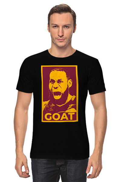 Заказать мужскую футболку в Москве. Футболка классическая LeBron GOAT от skynatural - готовые дизайны и нанесение принтов.