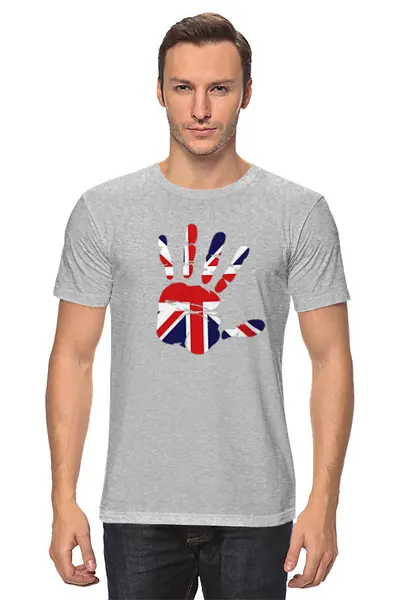 Заказать мужскую футболку в Москве. Футболка классическая Британский отпечаток от Елена  - готовые дизайны и нанесение принтов.