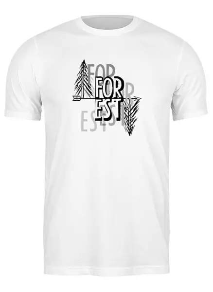 Заказать мужскую футболку в Москве. Футболка классическая Forest от oneredfoxstore@gmail.com - готовые дизайны и нанесение принтов.