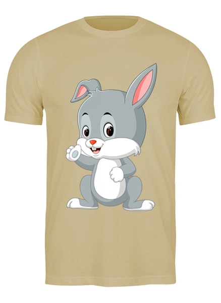 Заказать мужскую футболку в Москве. Футболка классическая Привет, кролик от skynatural - готовые дизайны и нанесение принтов.