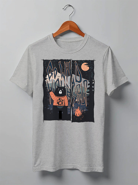 Заказать мужскую футболку в Москве. Футболка классическая Go Wild Yourself от oneredfoxstore@gmail.com - готовые дизайны и нанесение принтов.