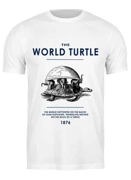 Заказать мужскую футболку в Москве. Футболка классическая World turtle от Shdomon - готовые дизайны и нанесение принтов.