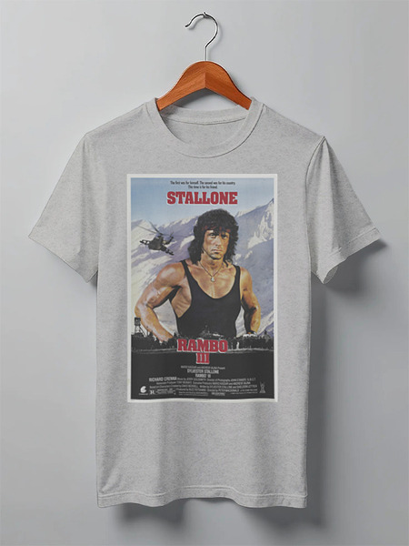 Заказать мужскую футболку в Москве. Футболка классическая Rambo III / Stallone от KinoArt - готовые дизайны и нанесение принтов.