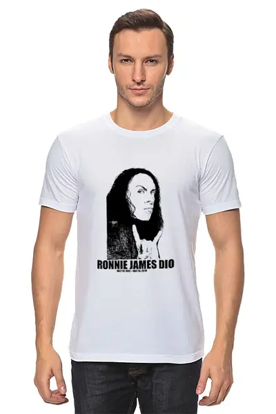 Заказать мужскую футболку в Москве. Футболка классическая Ronnie James Dio от Fedor - готовые дизайны и нанесение принтов.