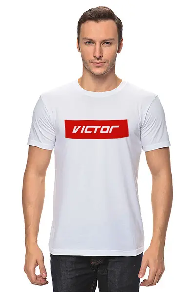 Заказать мужскую футболку в Москве. Футболка классическая Victor от THE_NISE  - готовые дизайны и нанесение принтов.