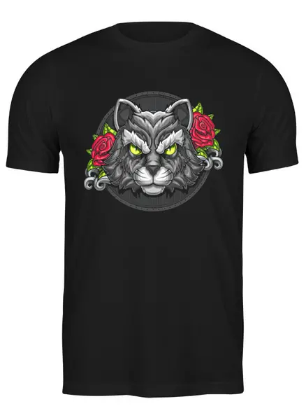 Заказать мужскую футболку в Москве. Футболка классическая ☘Cat&Roses☘ от balden - готовые дизайны и нанесение принтов.
