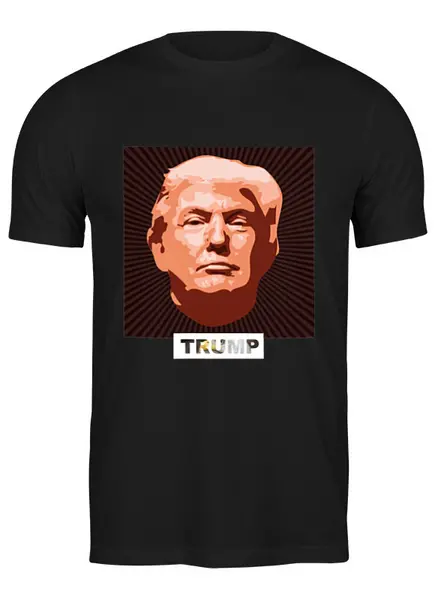 Заказать мужскую футболку в Москве. Футболка классическая Президент Дональд Трамп от vasudatta - готовые дизайны и нанесение принтов.