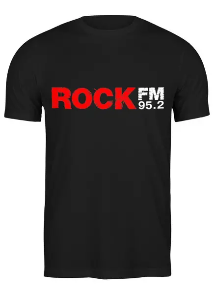 Заказать мужскую футболку в Москве. Футболка классическая Rock FM 95.2 от Илья  - готовые дизайны и нанесение принтов.