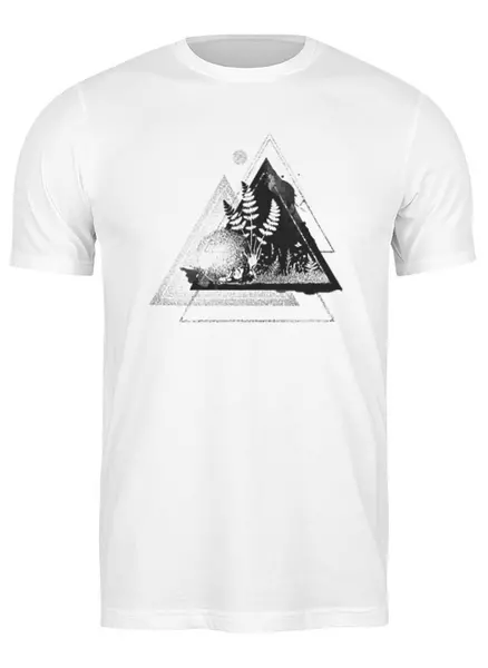 Заказать мужскую футболку в Москве. Футболка классическая Forest Minimalist от oneredfoxstore@gmail.com - готовые дизайны и нанесение принтов.
