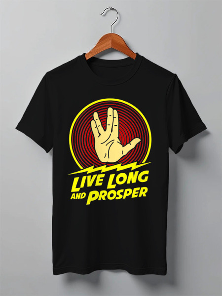 Заказать мужскую футболку в Москве. Футболка классическая Live Long And Prosper от geekbox - готовые дизайны и нанесение принтов.