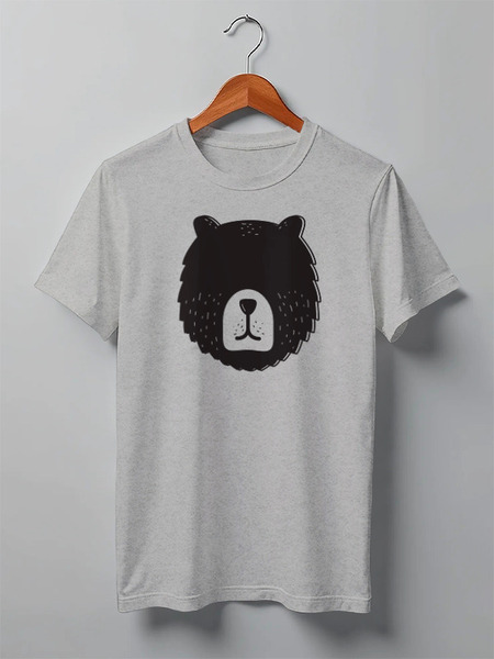 Заказать мужскую футболку в Москве. Футболка классическая Bear Here от oneredfoxstore@gmail.com - готовые дизайны и нанесение принтов.
