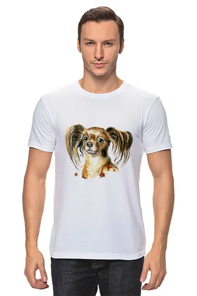 Заказать мужскую футболку в Москве. Футболка классическая  Собачка от THE_NISE  - готовые дизайны и нанесение принтов.