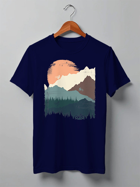 Заказать мужскую футболку в Москве. Футболка классическая Mountain Bike от oneredfoxstore@gmail.com - готовые дизайны и нанесение принтов.