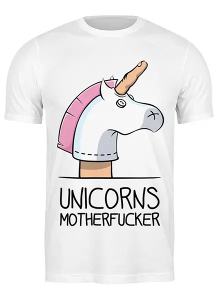 Заказать мужскую футболку в Москве. Футболка классическая Единорог (Unicorn) от nadegda - готовые дизайны и нанесение принтов.