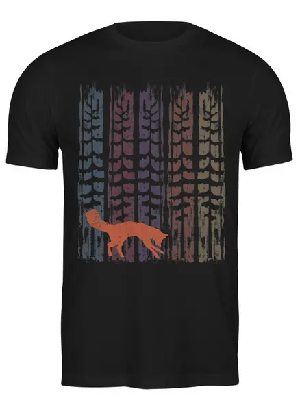 Заказать мужскую футболку в Москве. Футболка классическая Fox Here от oneredfoxstore@gmail.com - готовые дизайны и нанесение принтов.