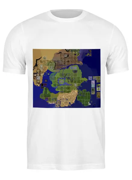 Заказать мужскую футболку в Москве. Футболка классическая Карта мира Ragnarok Online  от posterman - готовые дизайны и нанесение принтов.