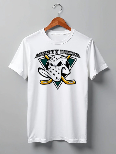 Заказать мужскую футболку в Москве. Футболка классическая Mighty Ducks v.950 от Mesk08 - готовые дизайны и нанесение принтов.