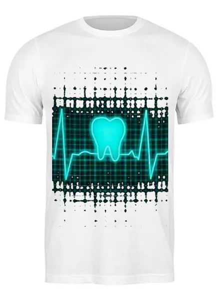 Заказать мужскую футболку в Москве. Футболка классическая зубик от Dr.L - готовые дизайны и нанесение принтов.