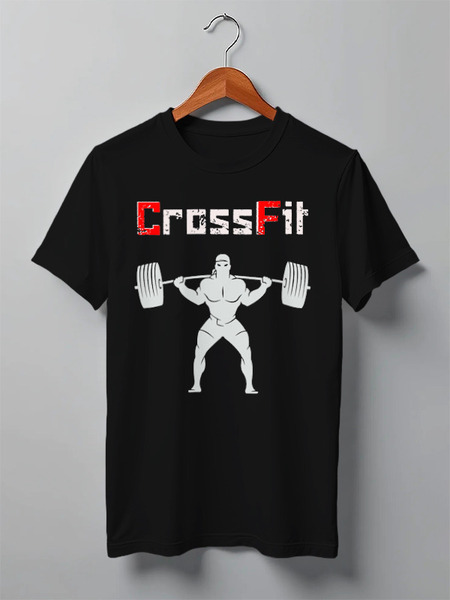 Заказать мужскую футболку в Москве. Футболка классическая CrossFit от Мерс  - готовые дизайны и нанесение принтов.