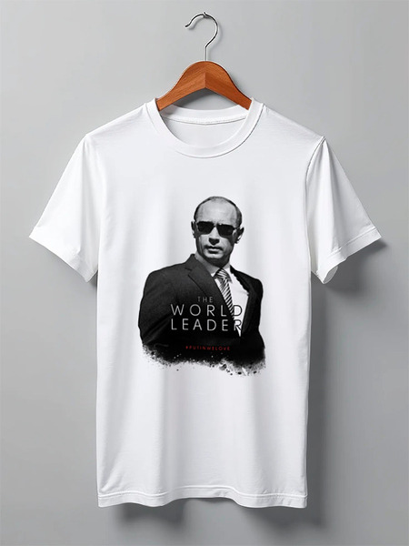 Заказать мужскую футболку в Москве. Футболка классическая the WORLD LEADER by Design Ministry от Design Ministry - готовые дизайны и нанесение принтов.