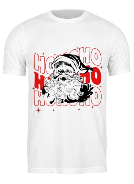 Заказать мужскую футболку в Москве. Футболка классическая Санта Клаус от Andrey Podlipaev - готовые дизайны и нанесение принтов.