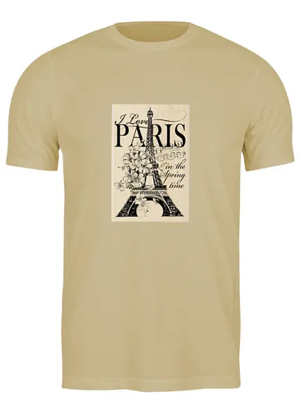 Заказать мужскую футболку в Москве. Футболка классическая Париж от Виктор Гришин - готовые дизайны и нанесение принтов.