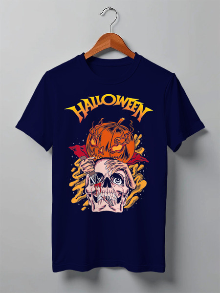 Заказать мужскую футболку в Москве. Футболка классическая ☠ HalloweeN ☠ от balden - готовые дизайны и нанесение принтов.