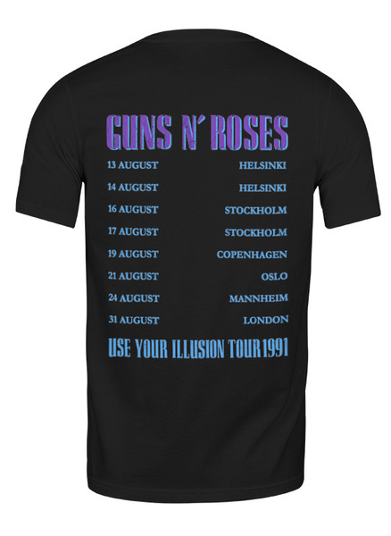 Заказать мужскую футболку в Москве. Футболка классическая Guns N Roses от Катя Плохих - готовые дизайны и нанесение принтов.