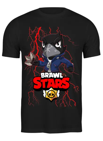 Заказать мужскую футболку в Москве. Футболка классическая Brawl Stars CROW от weeert - готовые дизайны и нанесение принтов.