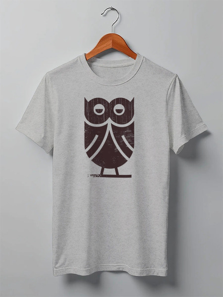 Заказать мужскую футболку в Москве. Футболка классическая Owl Here от oneredfoxstore@gmail.com - готовые дизайны и нанесение принтов.