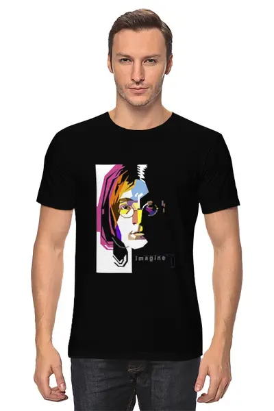 Заказать мужскую футболку в Москве. Футболка классическая John Lennon (The Beatles) от Fedor - готовые дизайны и нанесение принтов.