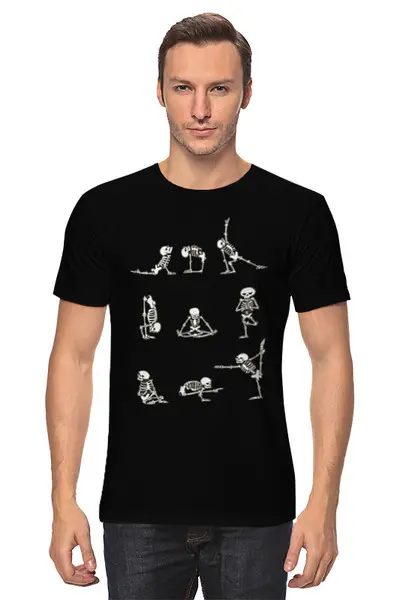 Заказать мужскую футболку в Москве. Футболка классическая Йога занятия от printik - готовые дизайны и нанесение принтов.