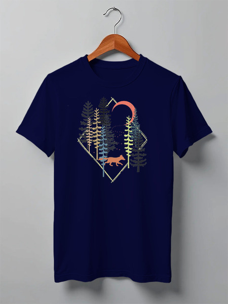 Заказать мужскую футболку в Москве. Футболка классическая Fox Here от oneredfoxstore@gmail.com - готовые дизайны и нанесение принтов.