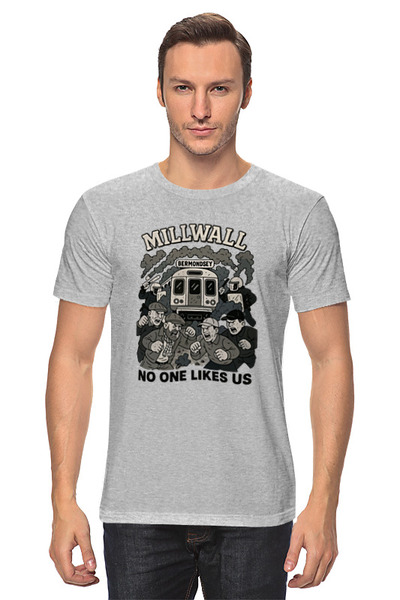 Заказать мужскую футболку в Москве. Футболка классическая Millwall Bermnodsey от Millwall Supporters Club Russia - готовые дизайны и нанесение принтов.