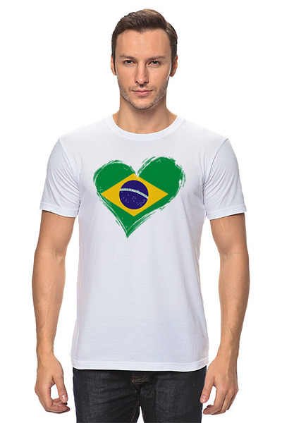 Заказать мужскую футболку в Москве. Футболка классическая Сердце Бразилии от skynatural - готовые дизайны и нанесение принтов.