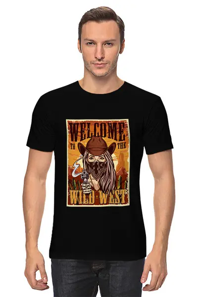 Заказать мужскую футболку в Москве. Футболка классическая Дикий Запад от acidhouses - готовые дизайны и нанесение принтов.